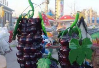 中式果篮雕塑批发，广场系列，葡萄果篮雕塑供需