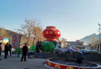 花篮雕塑供需，广场雕塑，园林景观玻璃钢花篮雕塑定制