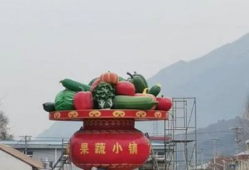 园林景观花篮雕塑精选，陆地摆件，公园景观玻璃钢花篮雕塑精品