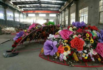 花篮雕塑精选，美陈雕塑，锻钢不锈钢花篮雕塑通用