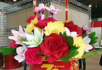 大型花篮雕塑，仿真景观雕塑，烤漆工艺