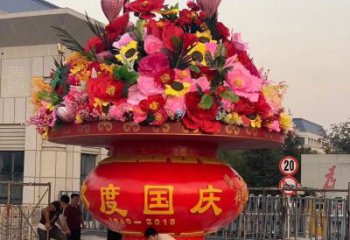 户外花篮雕塑，仿真欧式雕塑，仿真工艺