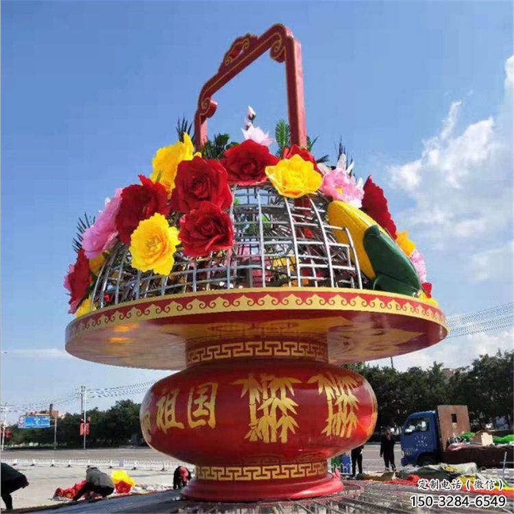 花篮雕塑指用，中式工艺，小区花篮雕塑指用