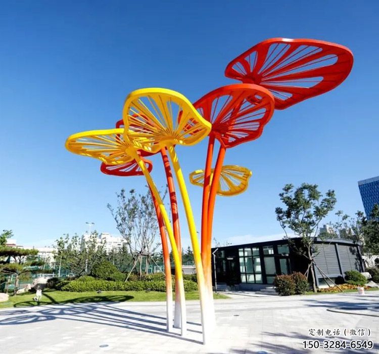 不锈钢镂空树叶廊架雕塑制作 不锈钢镂空树叶廊架雕塑制作