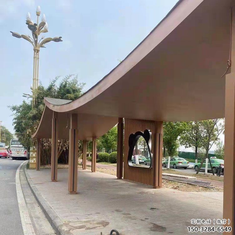 不锈钢长廊廊架雕塑，公园休闲地