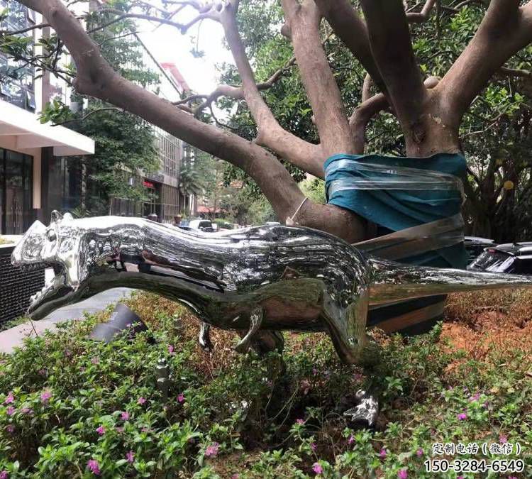 恐龙雕塑供需，圆雕系列，镜面恐龙雕塑制造商