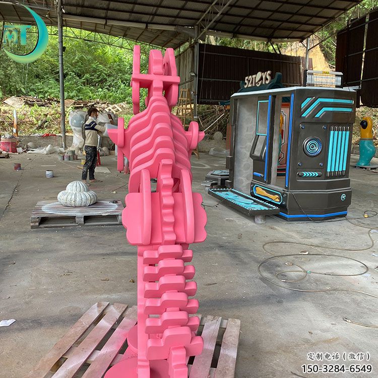 恐龙雕塑工厂选用，街道标识，景观恐龙骨架雕塑批发
