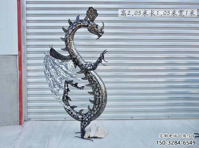 城市恐龙雕塑标准，金属制作，景观铁艺恐龙雕塑优价