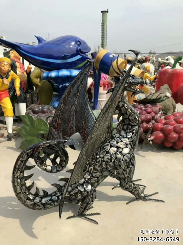 铁艺恐龙雕塑制造商，室外软装，铁艺恐龙雕塑制作