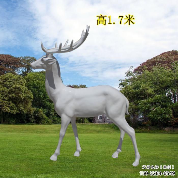梅花鹿雕塑生产，动物雕塑，玻璃钢梅花鹿雕塑定制