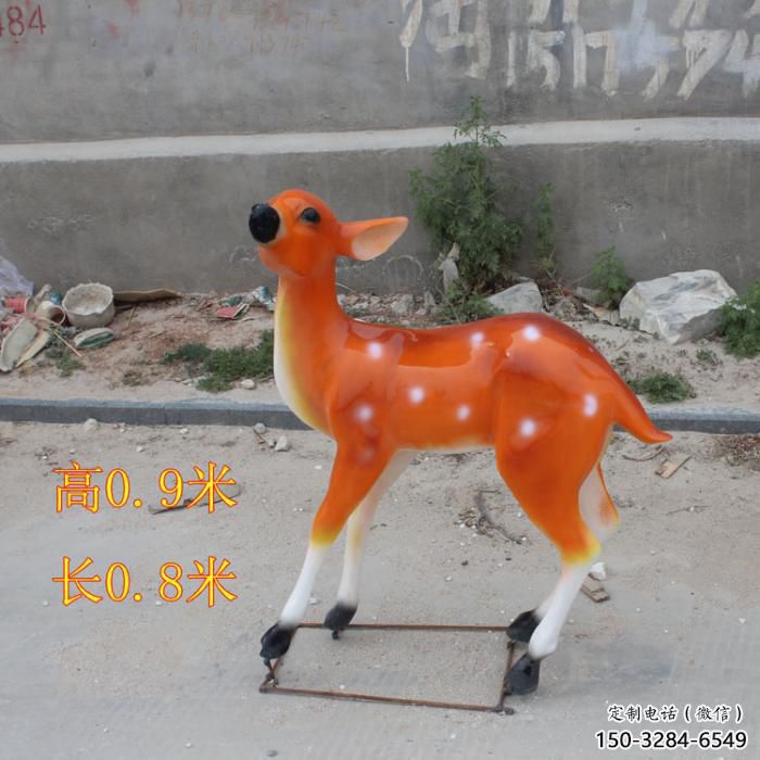 大型小鹿雕塑，彩绘工艺，玻璃钢动物雕塑摆件