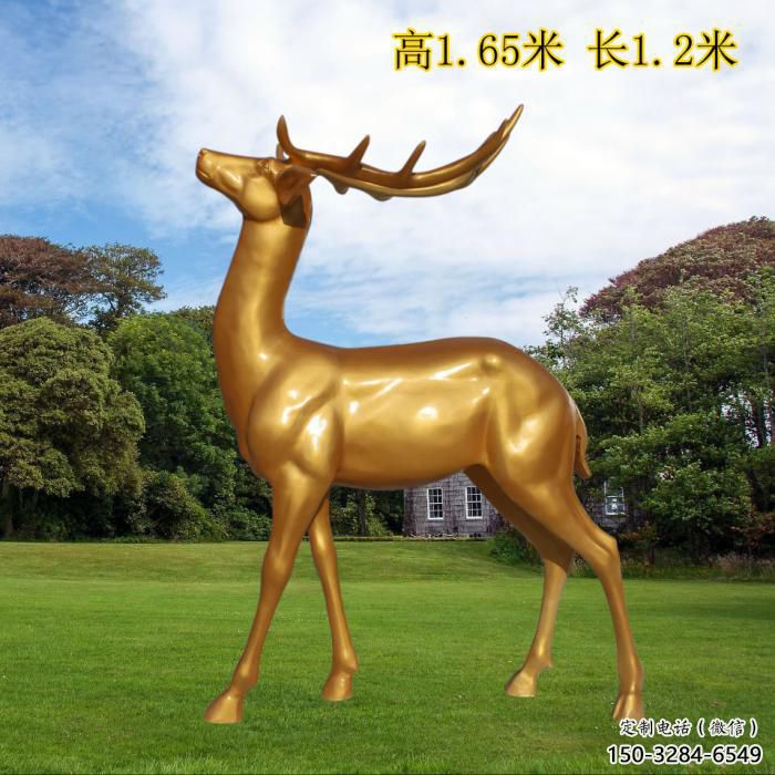 广场小鹿雕塑供给，户外雕塑，景观仿铜小鹿雕塑选用