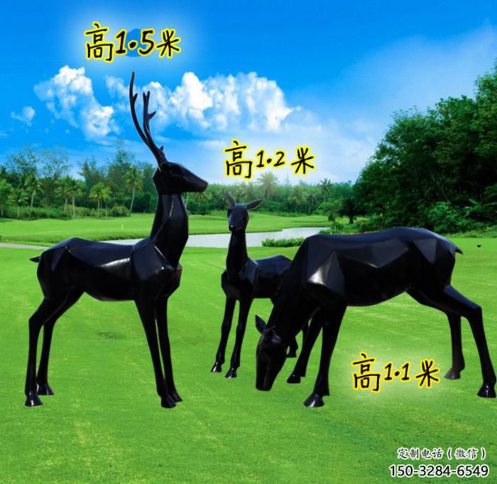 中式小鹿雕塑定价，街头雕塑，仿铜小鹿雕塑制作