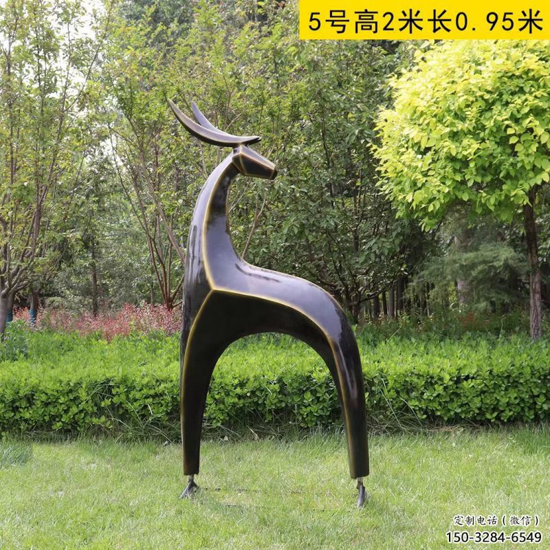 商场小鹿雕塑供求，村标概念，抽象小鹿雕塑制作