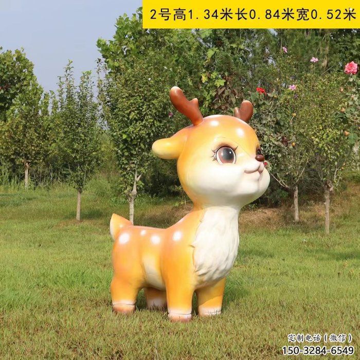 小鹿雕塑定价，彩绘工艺，卡通小鹿雕塑制作