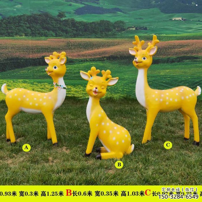 小鹿雕塑生产，动漫构件，卡通小鹿雕塑通用