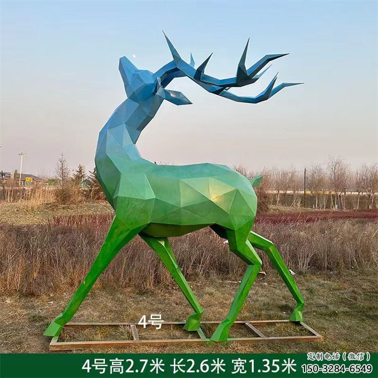 景观小鹿雕塑供需，广场雕塑，烤漆小鹿雕塑定制