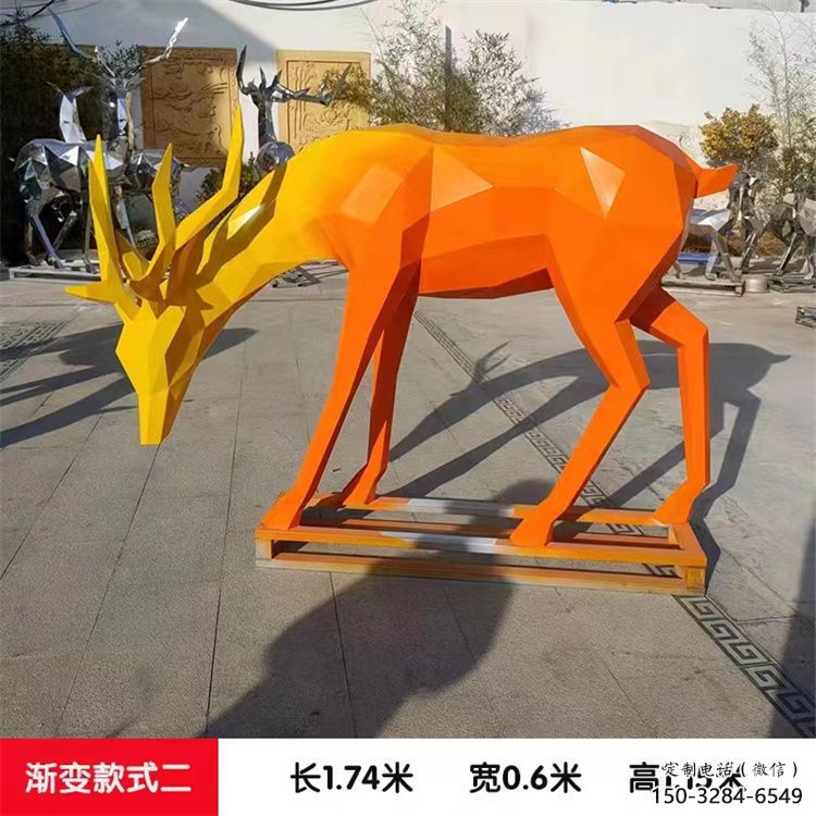 小鹿雕塑订做，景区雕塑，烤漆小鹿雕塑定价