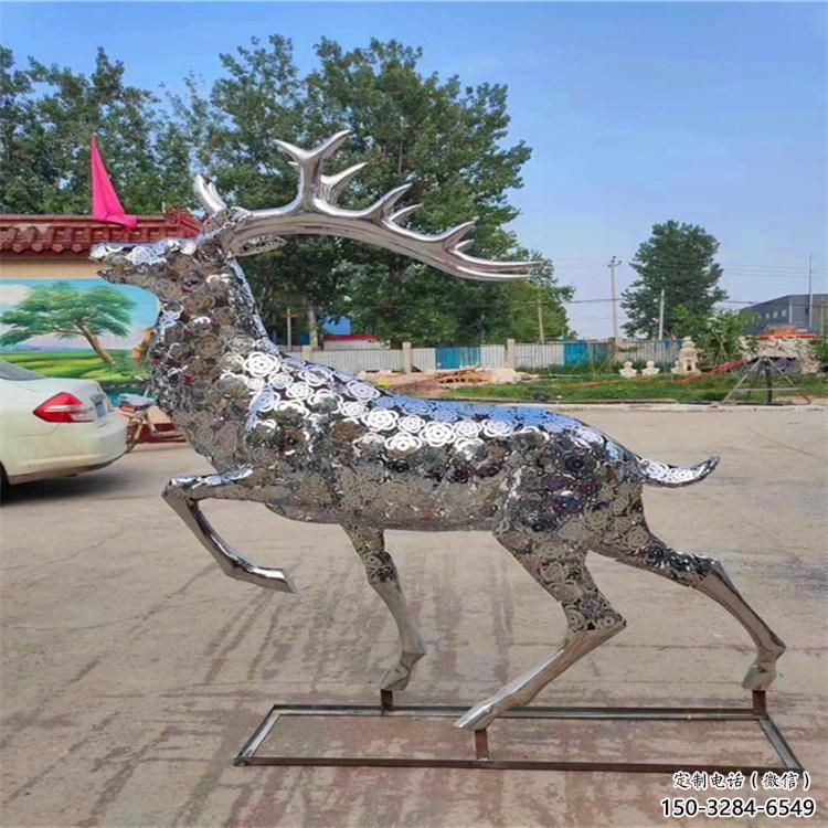 梅花鹿雕塑定做，城区小品，景观镂空梅花鹿雕塑定价