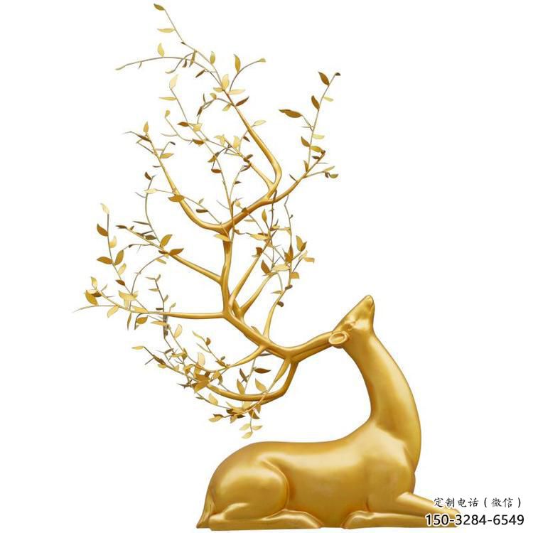 烤漆梅花鹿雕塑生产，广场雕塑，仿真梅花鹿雕塑展品