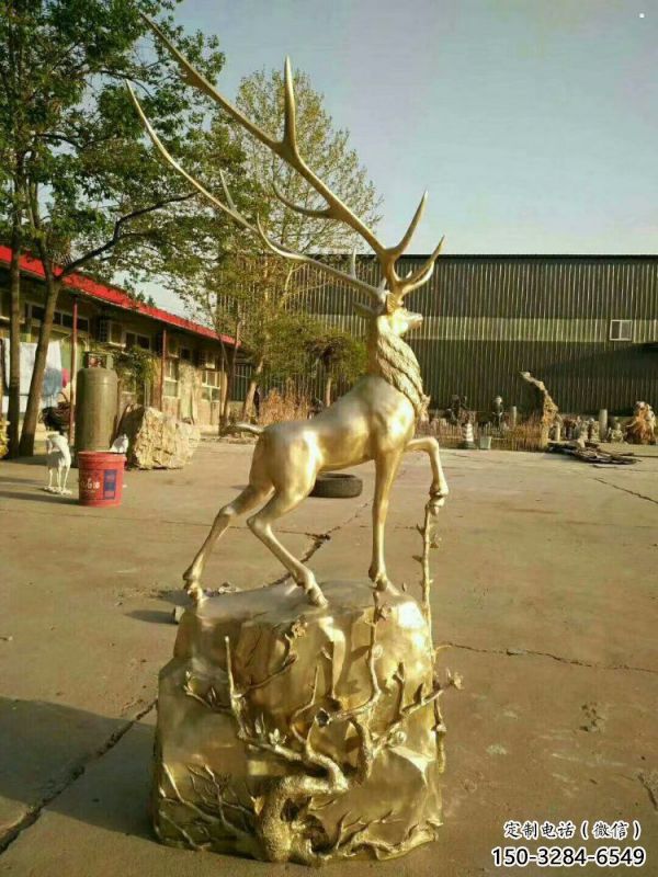 梅花鹿铜雕塑摆件，地标摆件，梅花鹿铜雕塑生产商