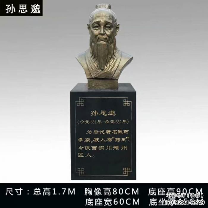 孙思邈人头像雕塑