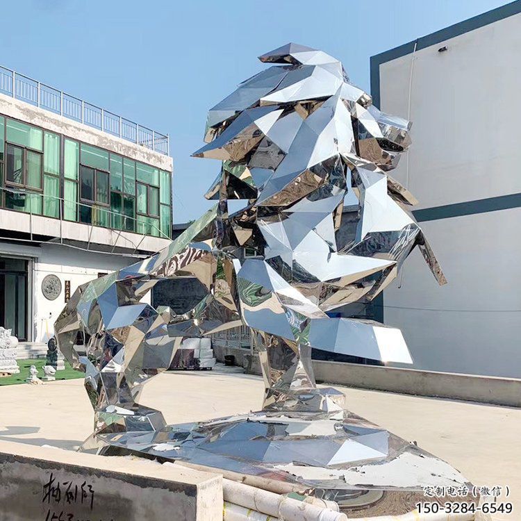 狮子雕塑服务商，景观雕塑，不锈钢狮子雕塑选定