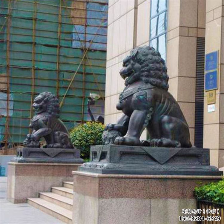 大门口狮子雕塑提供，美陈雕塑，铸铜蹲狮雕塑承接