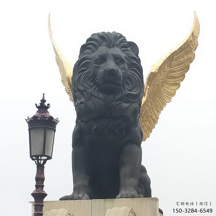 大型狮子雕塑制造商，户外摆件，软装飞狮雕塑定制
