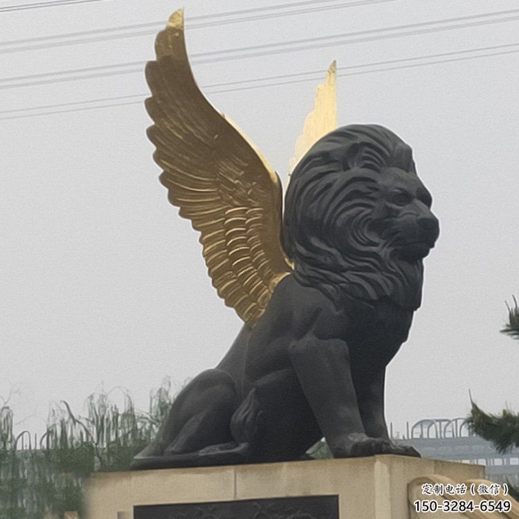 金属狮子雕塑通用，城市雕塑，大型飞狮雕塑指用