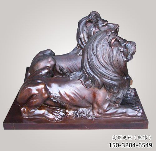 红铜狮子方案精品，景观雕塑，房地产趴狮雕塑生产商