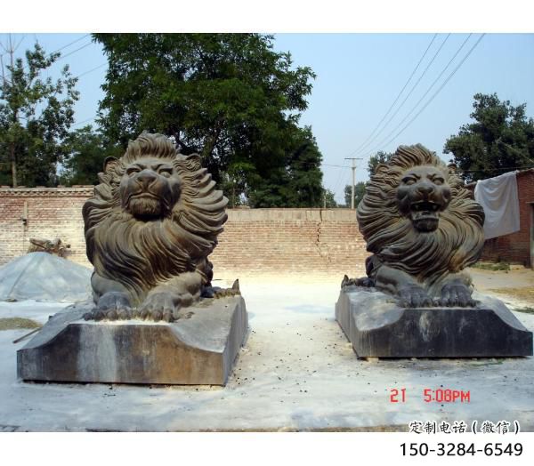 户外狮子雕塑优价，景观概念，趴狮雕塑制作精品