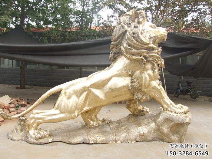 狮子雕塑通用，街头雕塑，黄铜走狮雕塑标准
