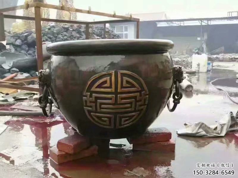 古法太平缸雕塑-铸铜工艺品 古法太平缸雕塑-铸铜工艺品
