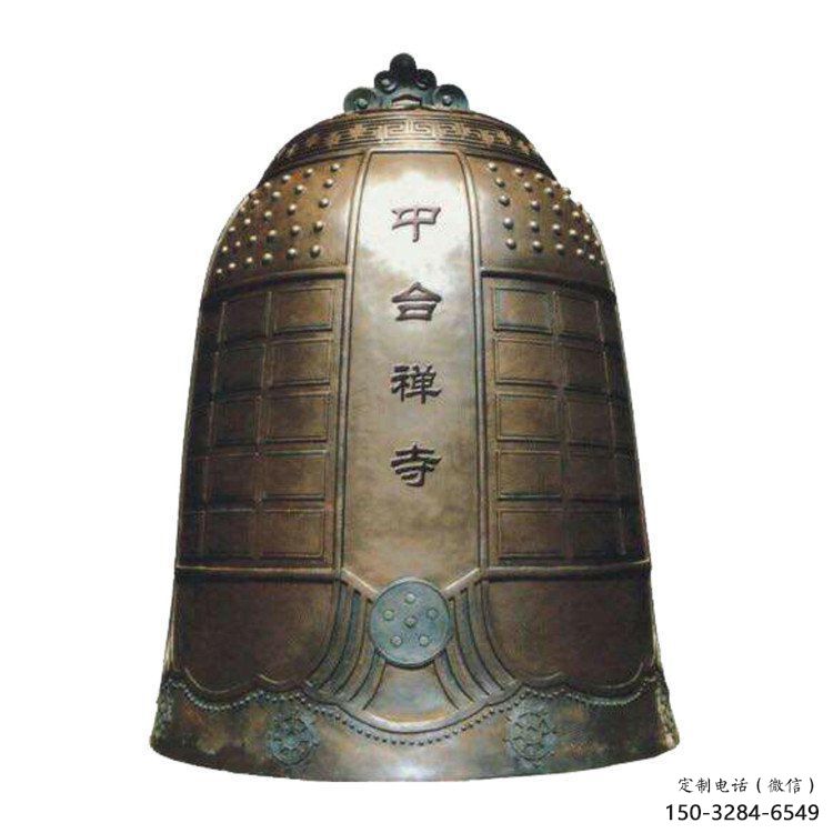 禅寺铜钟雕塑
