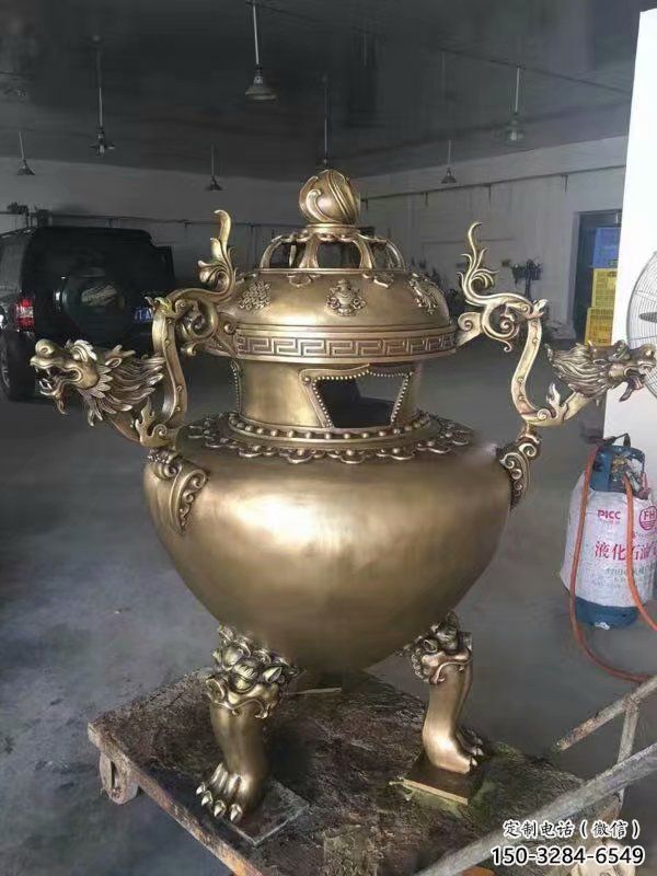雕龙博山炉铜雕塑 雕龙博山炉铜雕塑