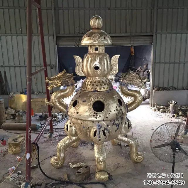 多足象形炉铸铜雕塑