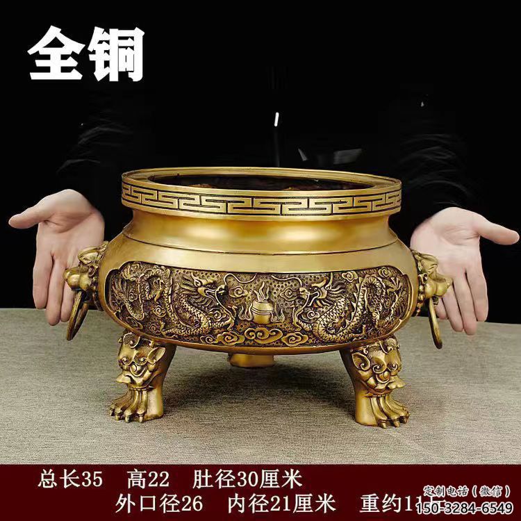 全铜宣德香炉雕塑