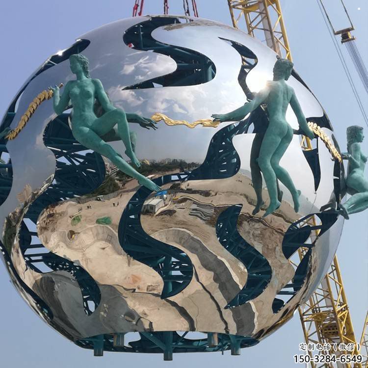 地球雕塑服务商，景观雕塑，地球天使雕塑订做厂家