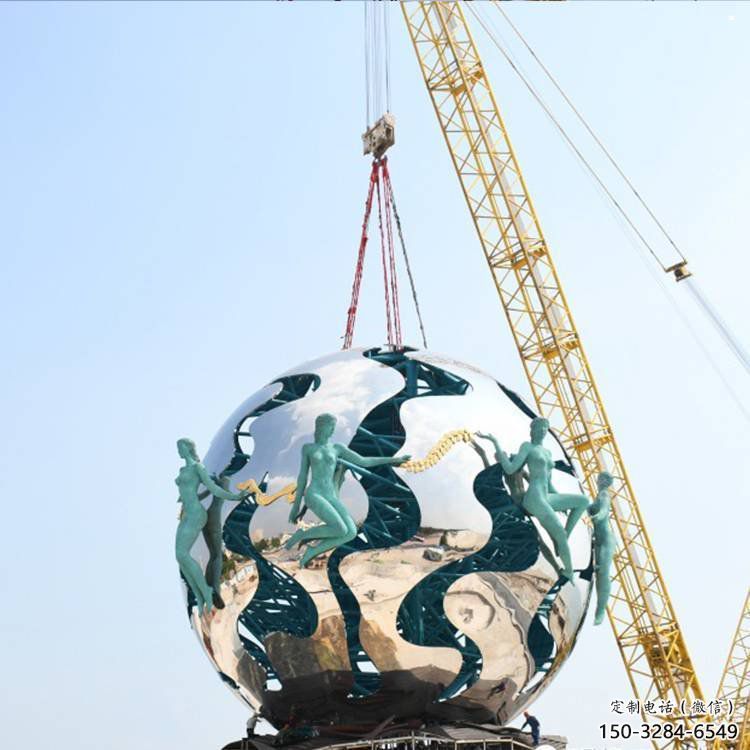 地球雕塑优选，陆地摆件，地球天使雕塑制作厂家