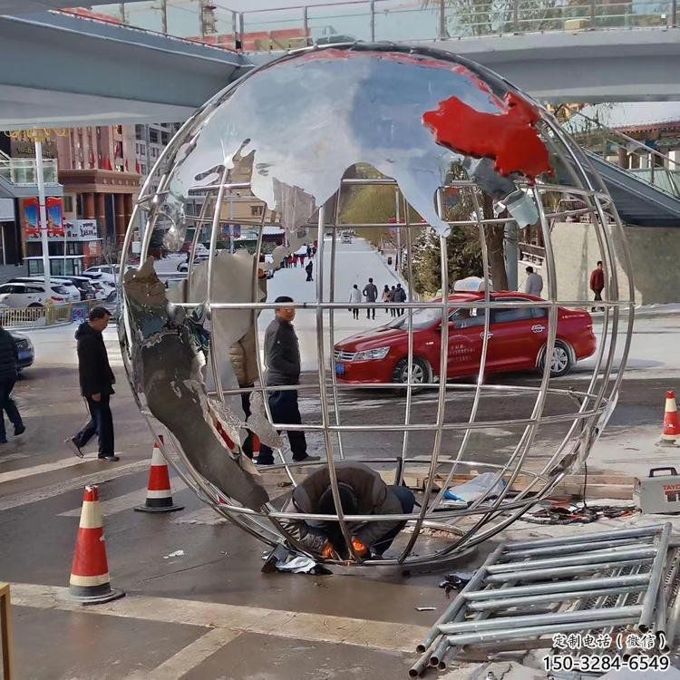 地球仪雕塑供需，标识雕塑，镜面地球仪雕塑制造商
