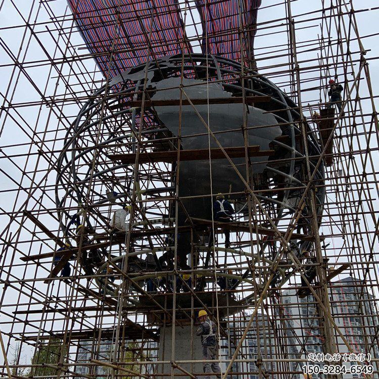 地球仪雕塑制造，欧式风格，烤漆地球仪雕塑厂家