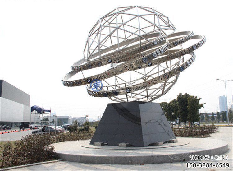地球仪雕塑点击，地标摆件，现代地球仪雕塑承接