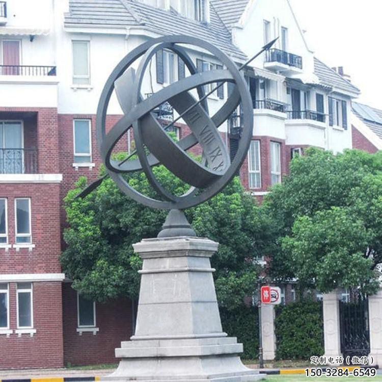 地球仪雕塑预定，小区摆件，现代地球仪雕塑精品