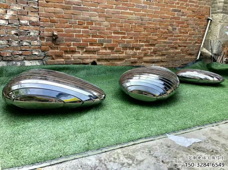 不锈钢鹅卵石坐凳雕塑生产制作