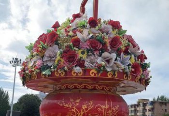 花篮雕塑精选，小区雕塑，小区花篮雕塑工程特供