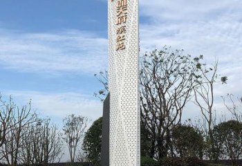 镂空工艺导向牌雕塑，不锈钢镂空工艺制作