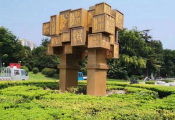 城市广场地标鼎雕塑，创意结构设计