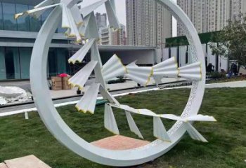 宣传主题雕塑厂家制作，艺术形象标识，地标美陈雕塑