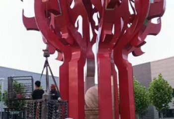 火球雕塑，精神堡垒火球雕塑落地展示